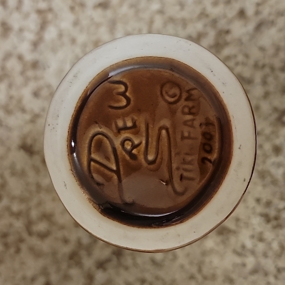 Drew Brophy Kalifornia Ku Brown Tiki Mug Marked Drew 2003 Tiki Farm - Picture 3 of 3